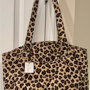 NWT Vera Bradley Glenna Satchel Tote in Leopard